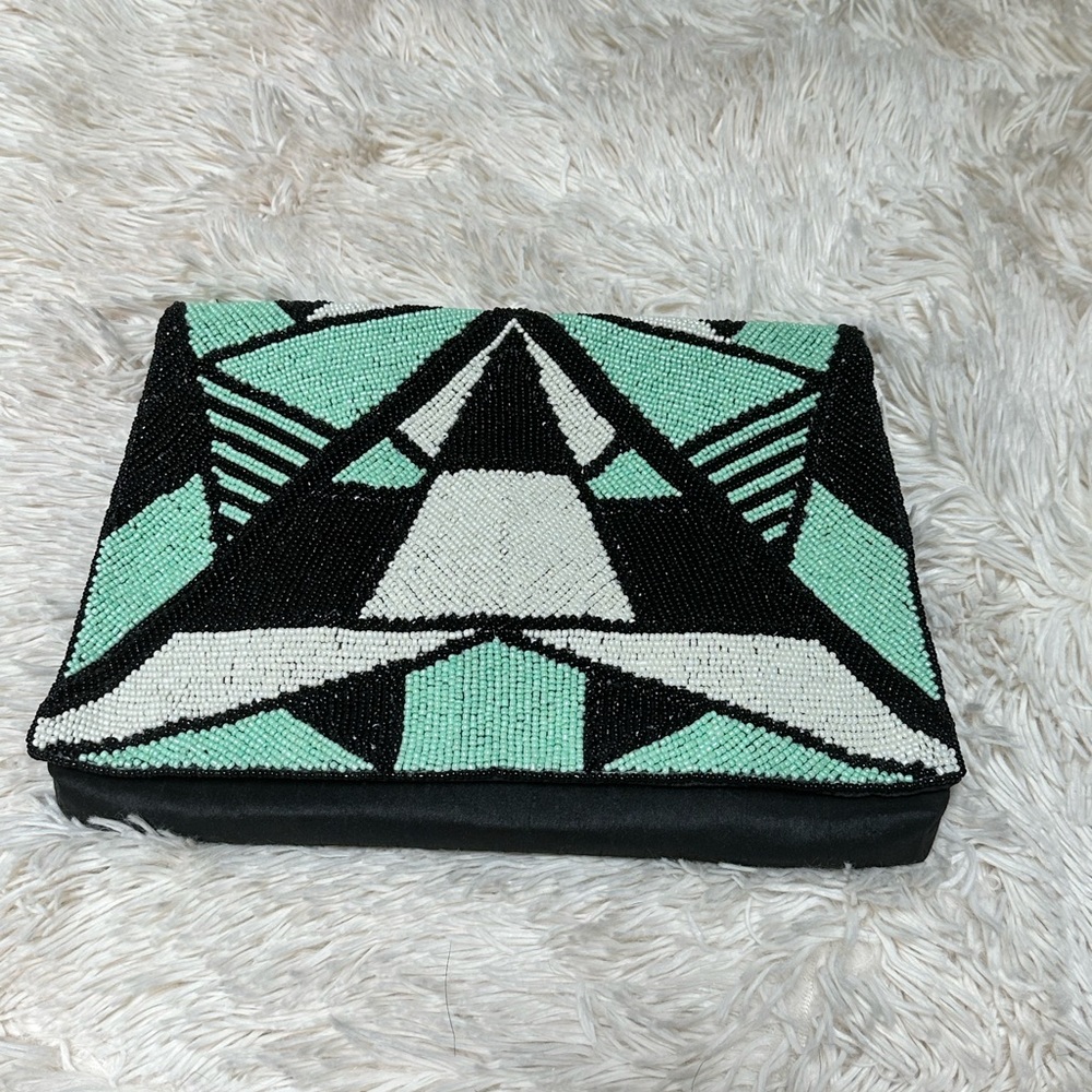 NEW From St Xavier beaded geometric clutch